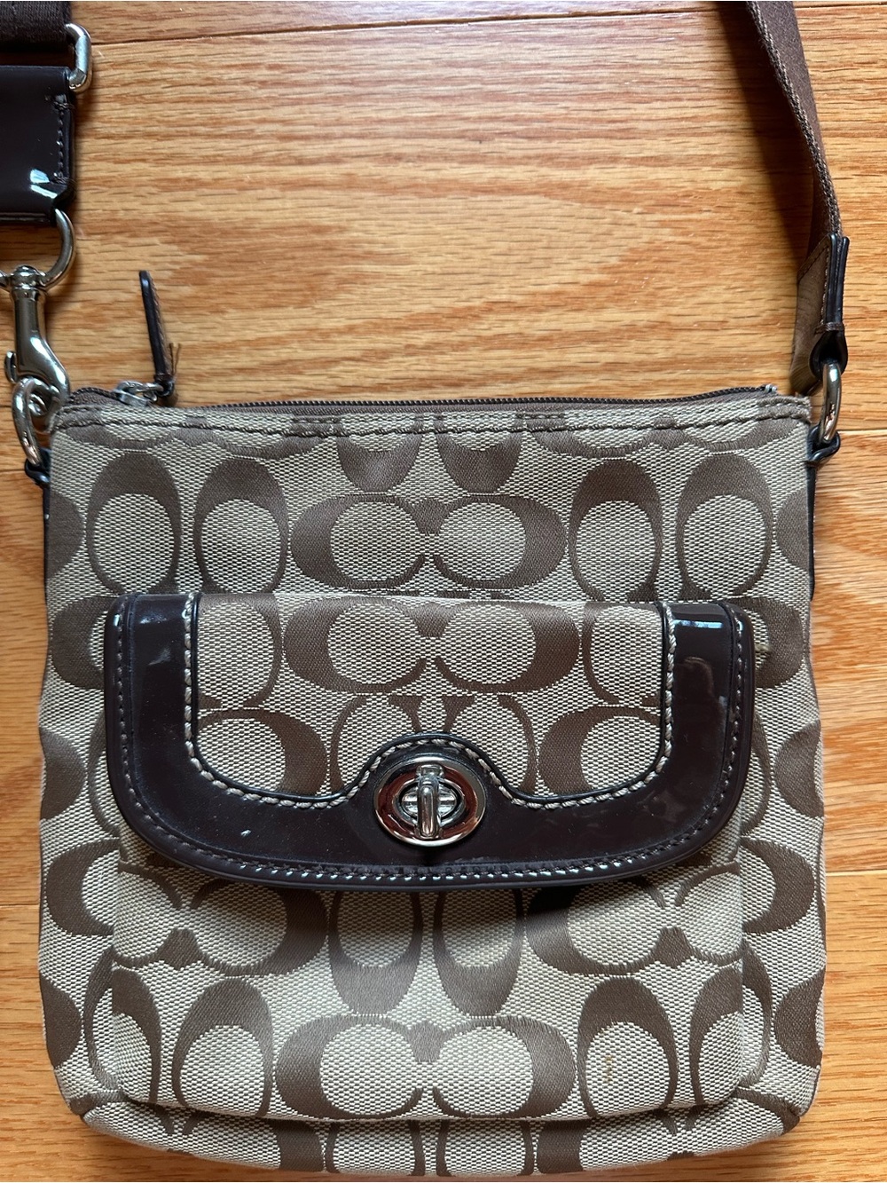Coach Brown Signature Canvas Crossbody Bag